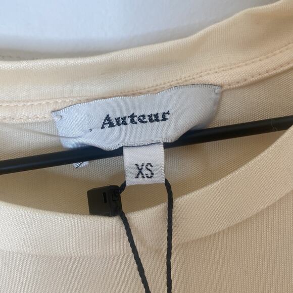Auteur NWT Draped Crewneck tee cream short sleeve XS - Picture 2 of 6